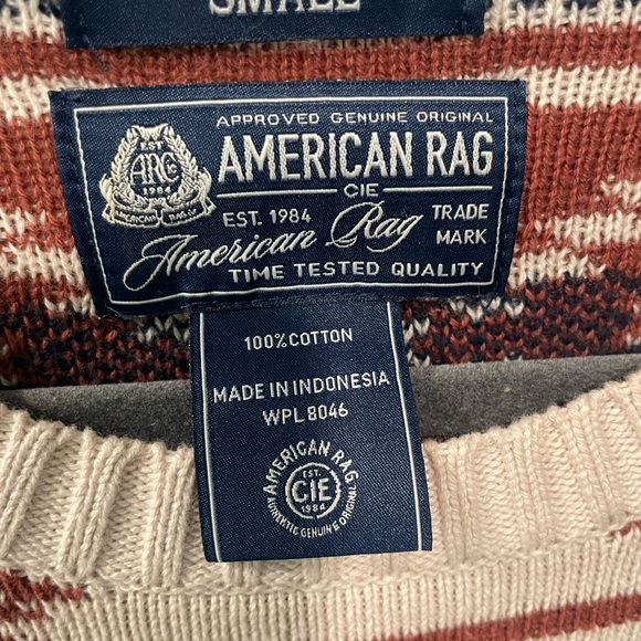 American Rag Mens Size S Brown Aztec Southwestern Print Pullover Sweater Western - Picture 3 of 7